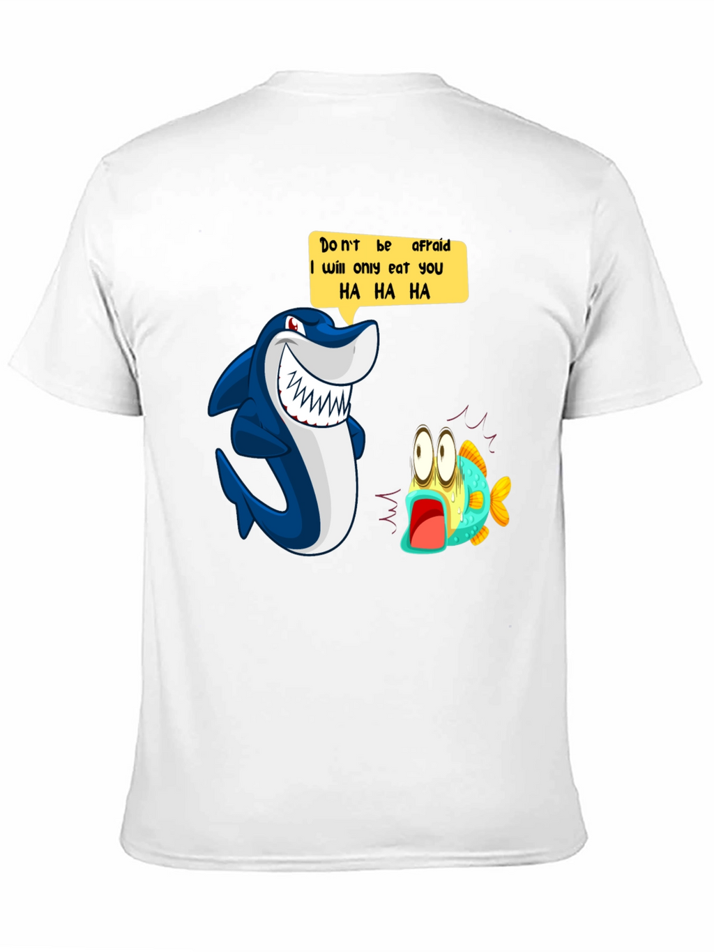 Funny Shark Cartoon Graphic Print T-Shirt