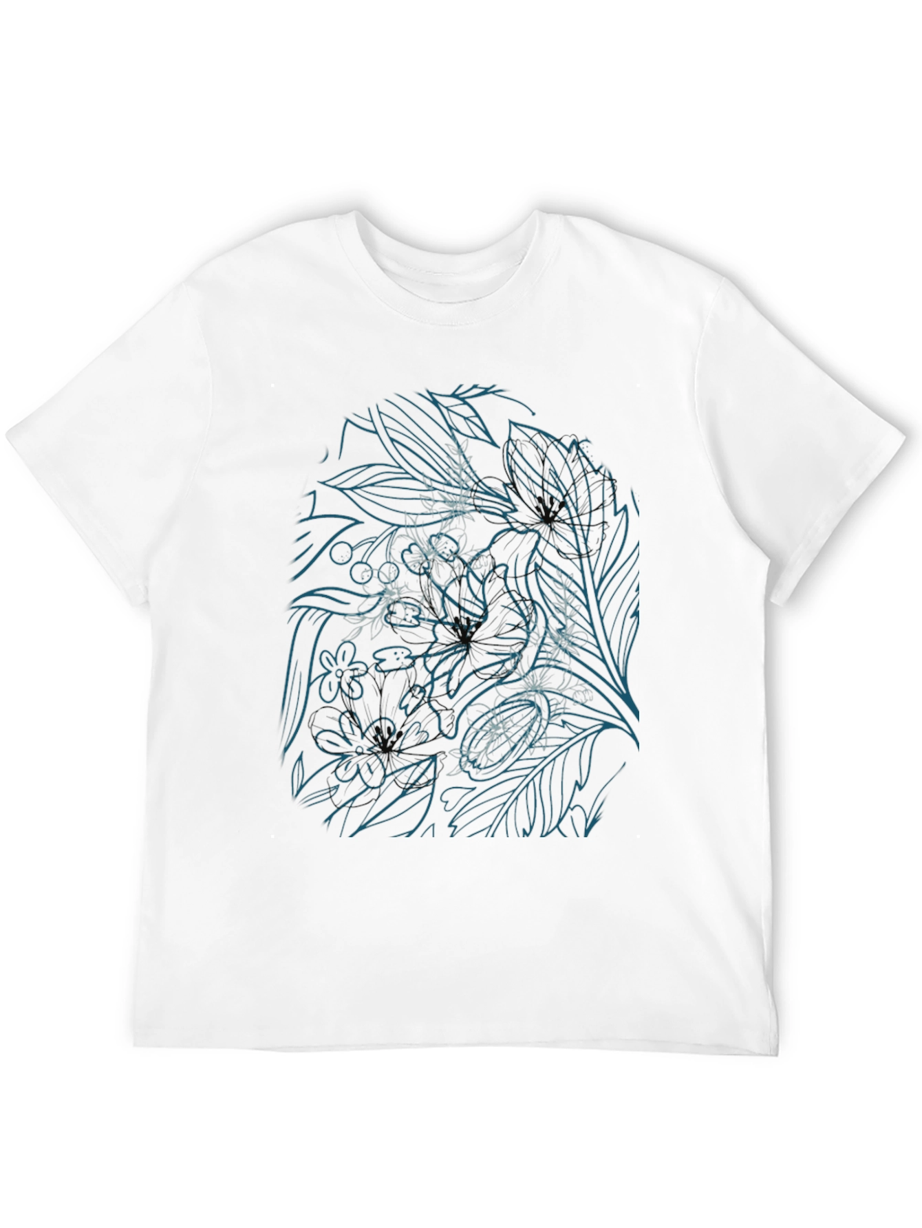 Floral Line Art T-Shirt