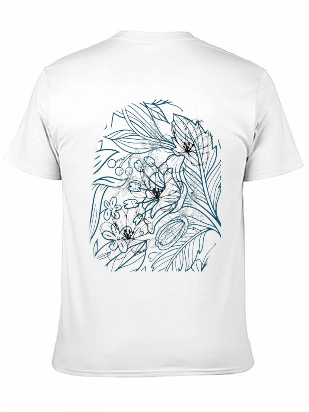 Floral Line Art T-Shirt