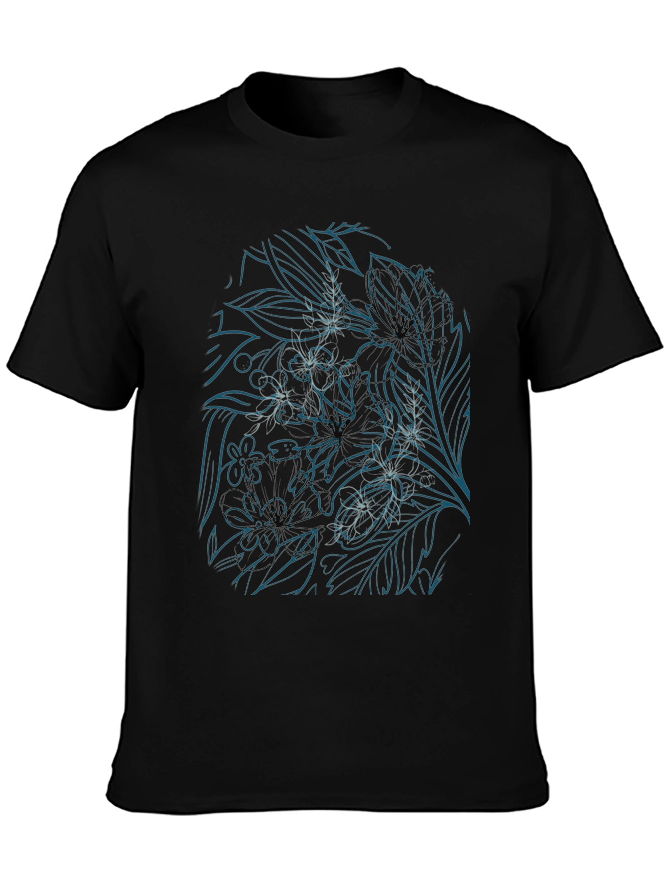 Floral Line Art T-Shirt