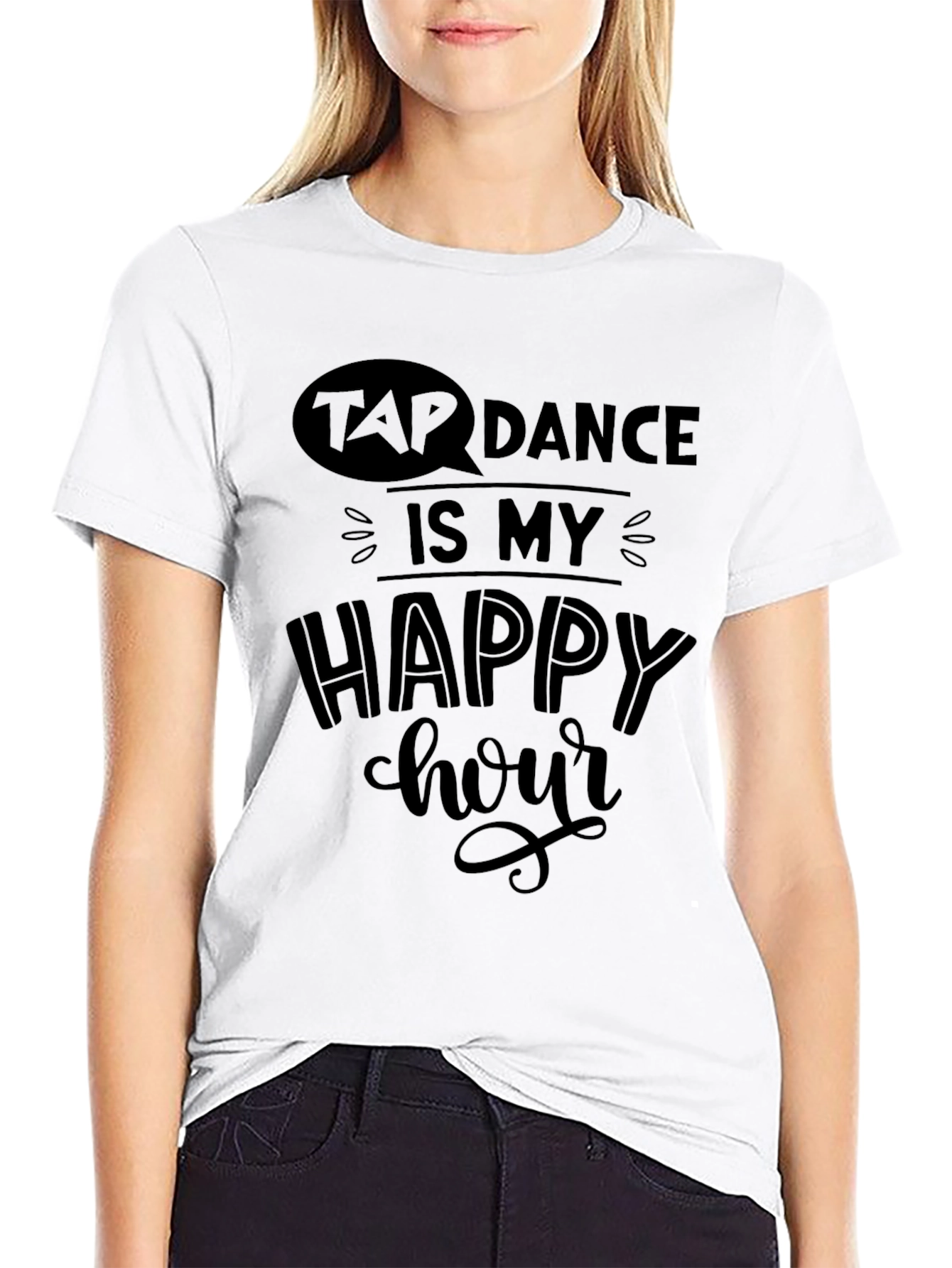 Tap Dance Happy Hour Black Graphic Tee