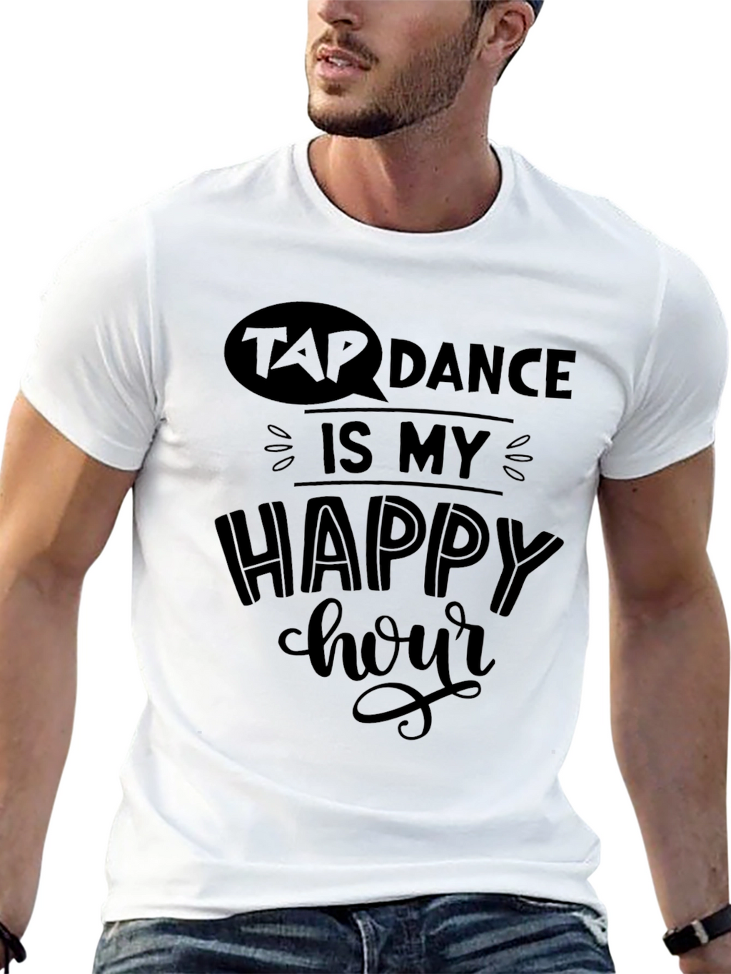 Tap Dance Happy Hour Black Graphic Tee