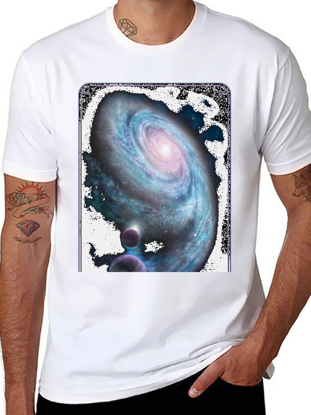 Galaxy Print Black T-Shirt