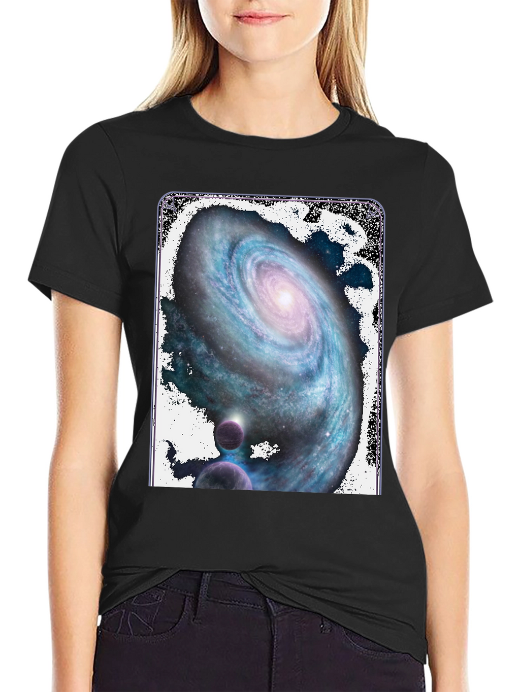 Galaxy Print Black T-Shirt