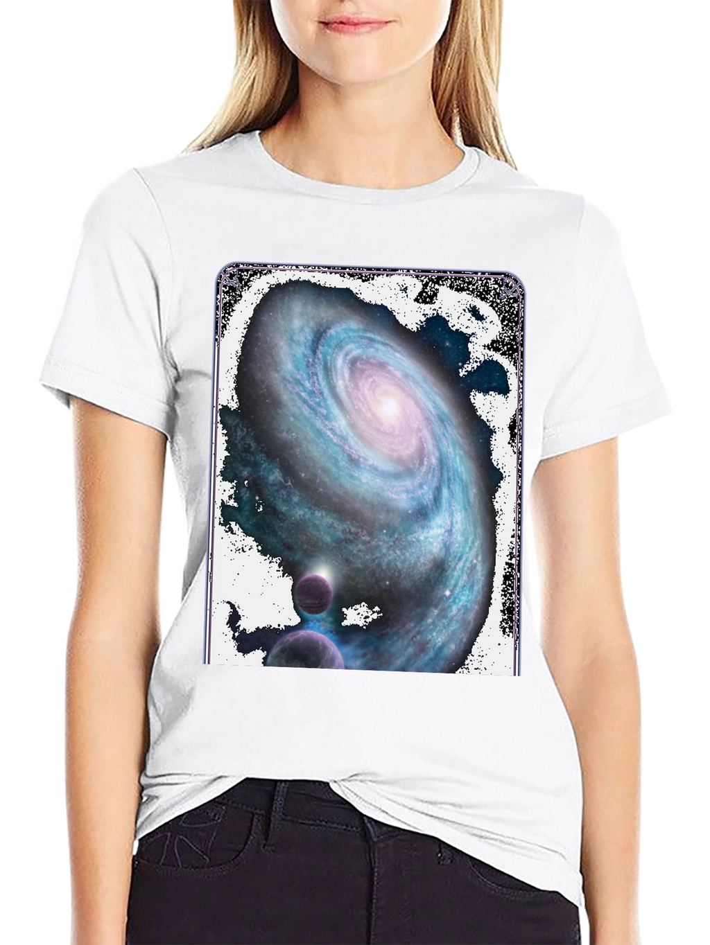 Galaxy Print Black T-Shirt