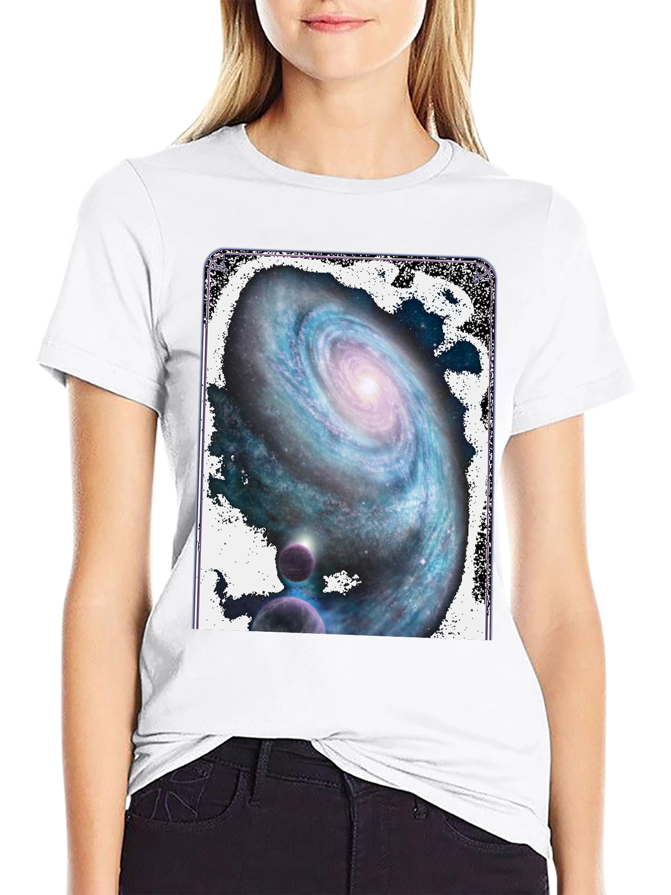 Galaxy Print Black T-Shirt