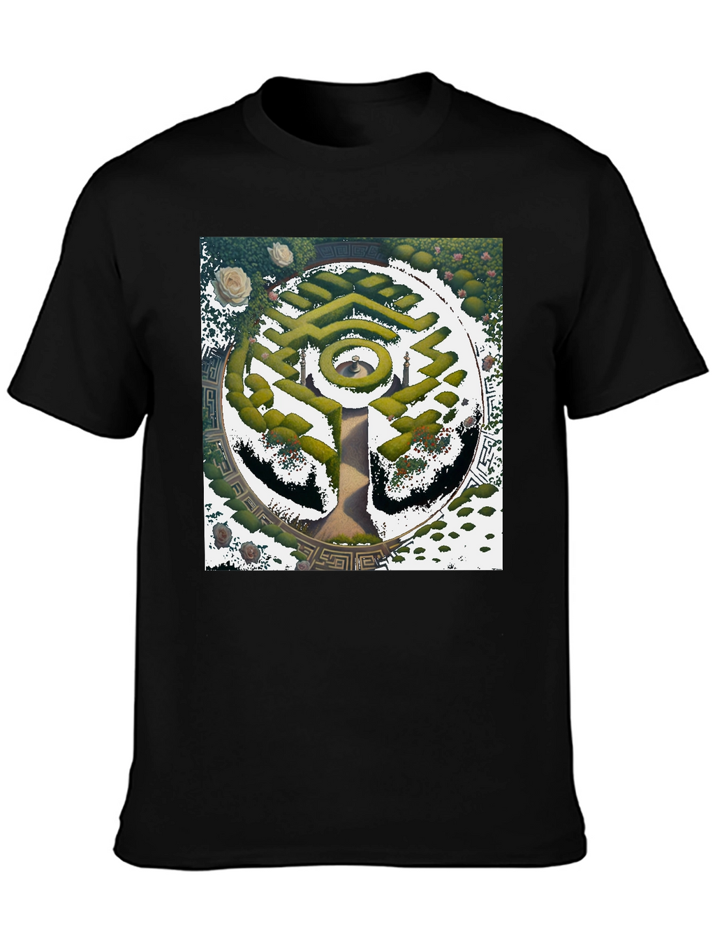 Maze Garden Graphic Tee - Stylish Nature Design