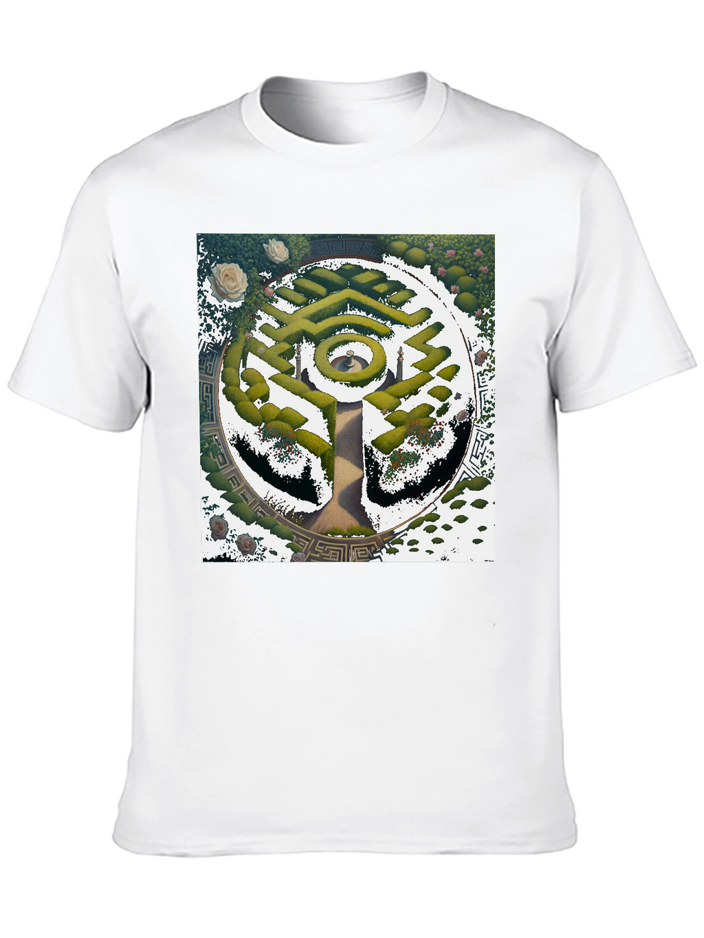 Maze Garden Graphic Tee - Stylish Nature Design