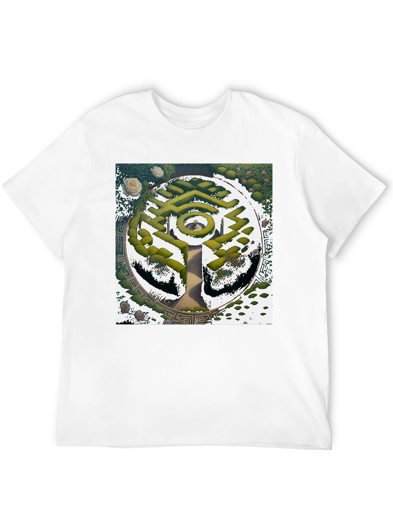 Maze Garden Graphic Tee - Stylish Nature Design