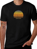 Sweden Sunset Graphic Tee - Retro Style