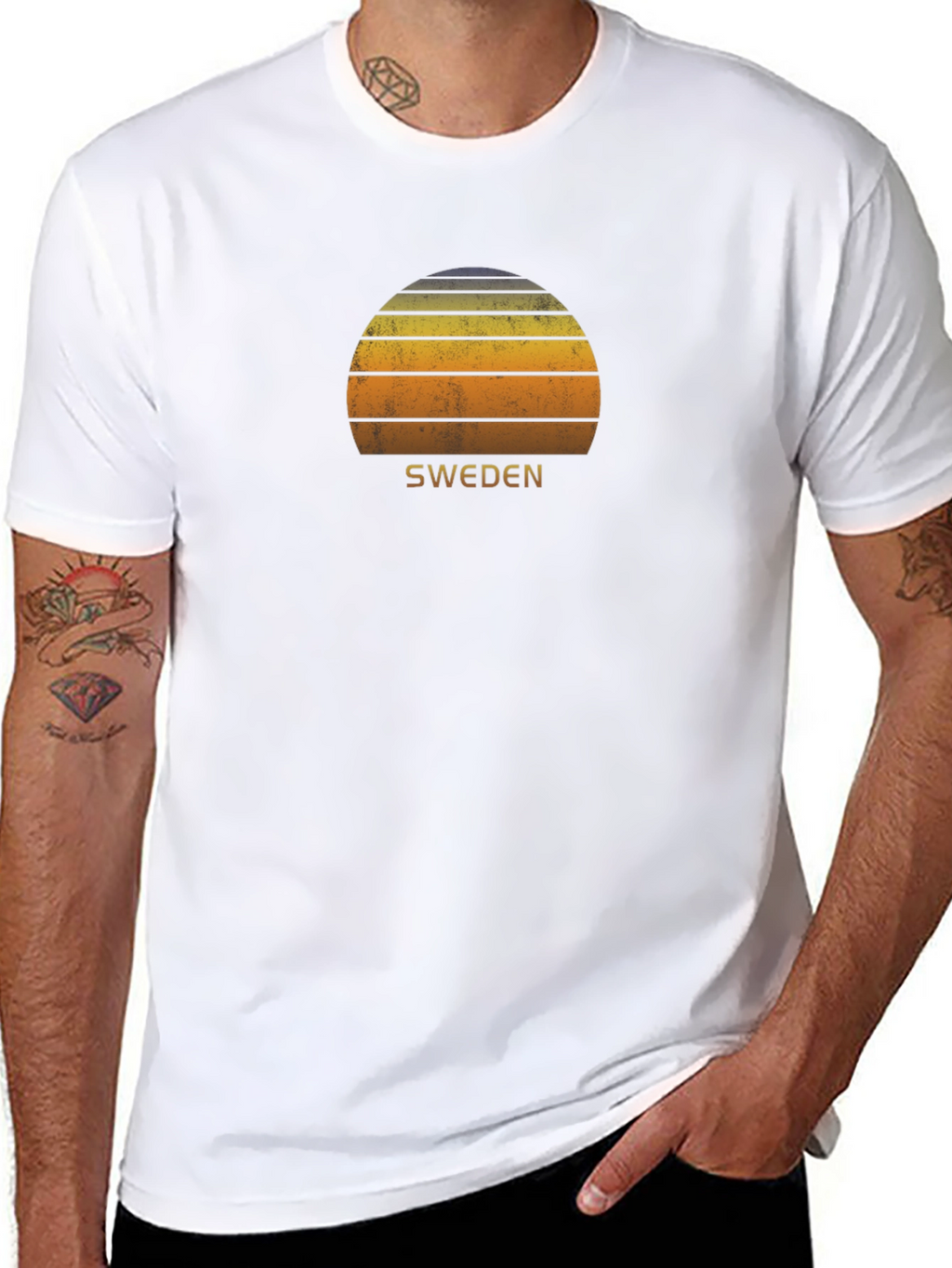 Sweden Sunset Graphic Tee - Retro Style