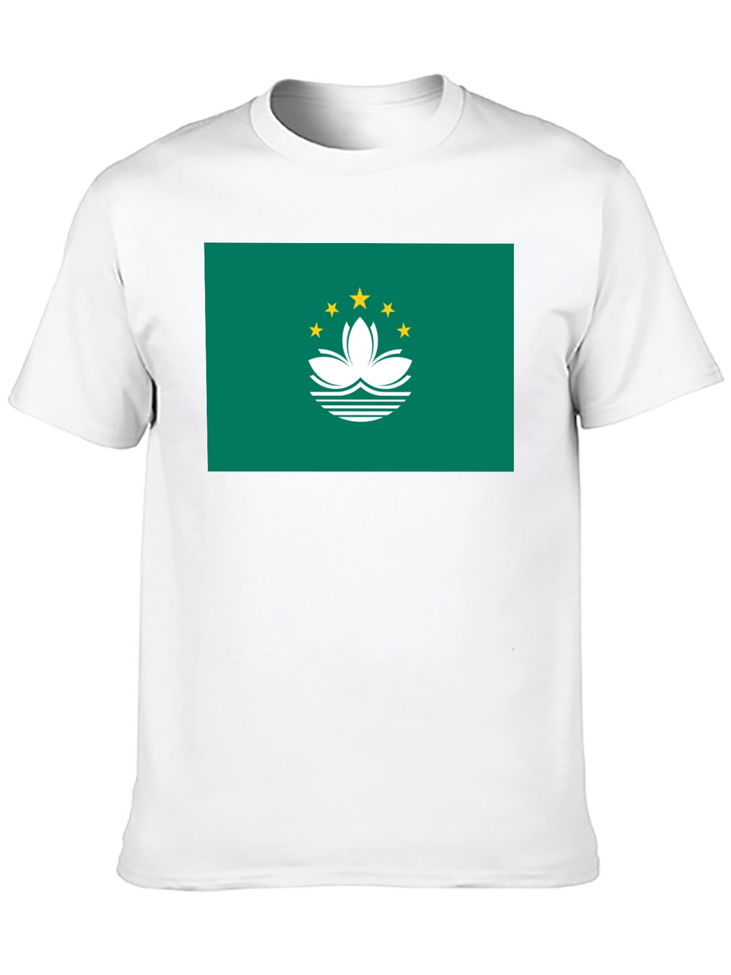 Macau Flag Graphic Tee - Black Cotton T-Shirt