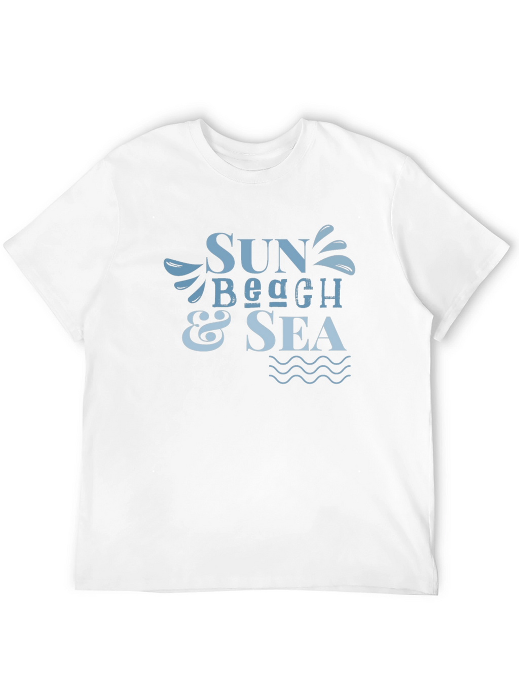 Sun Beach & Sea Graphic Black T-Shirt