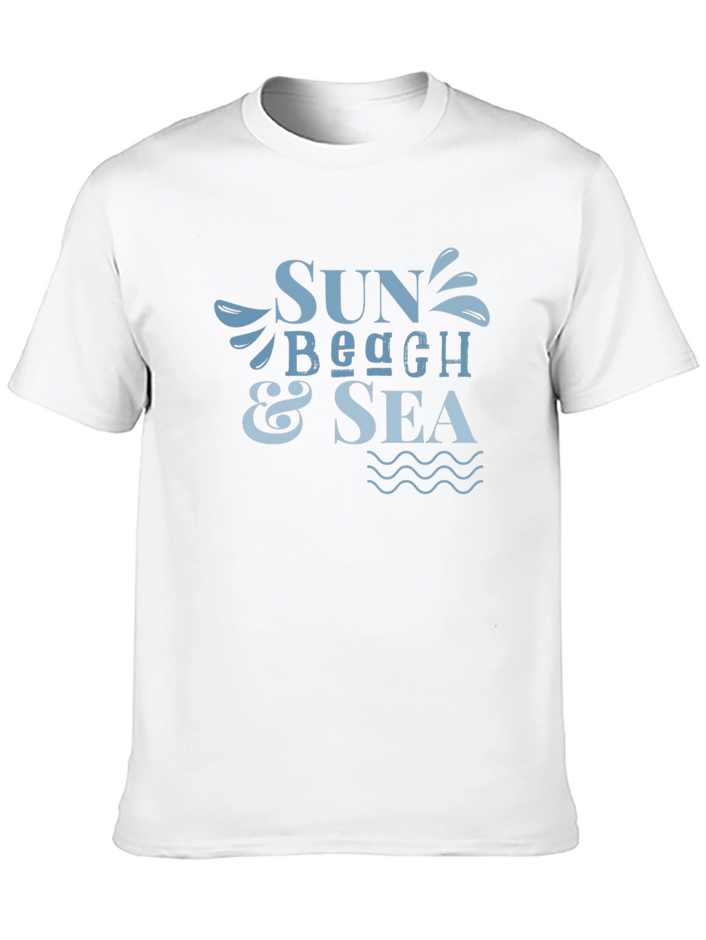 Sun Beach & Sea Graphic Black T-Shirt
