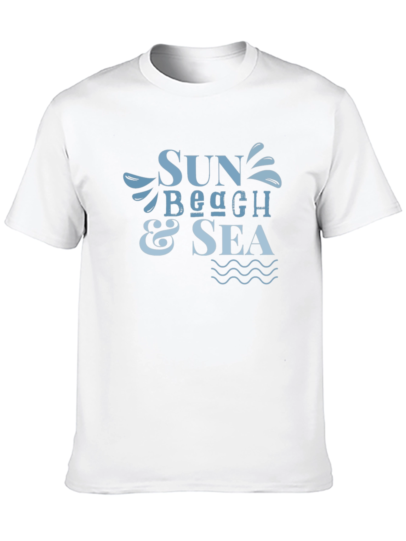 Sun Beach & Sea Graphic Black T-Shirt