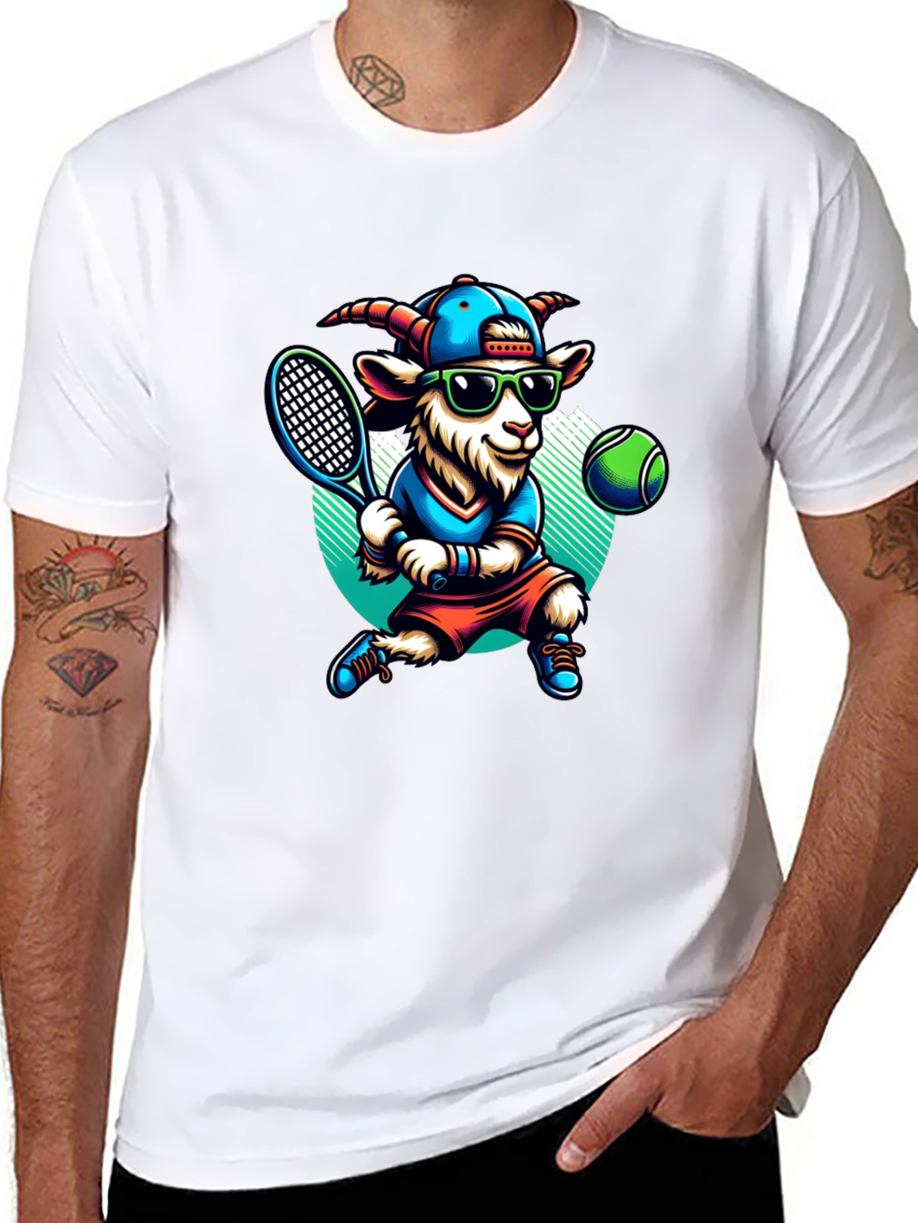 Goat Tennis Player Graphic Tee