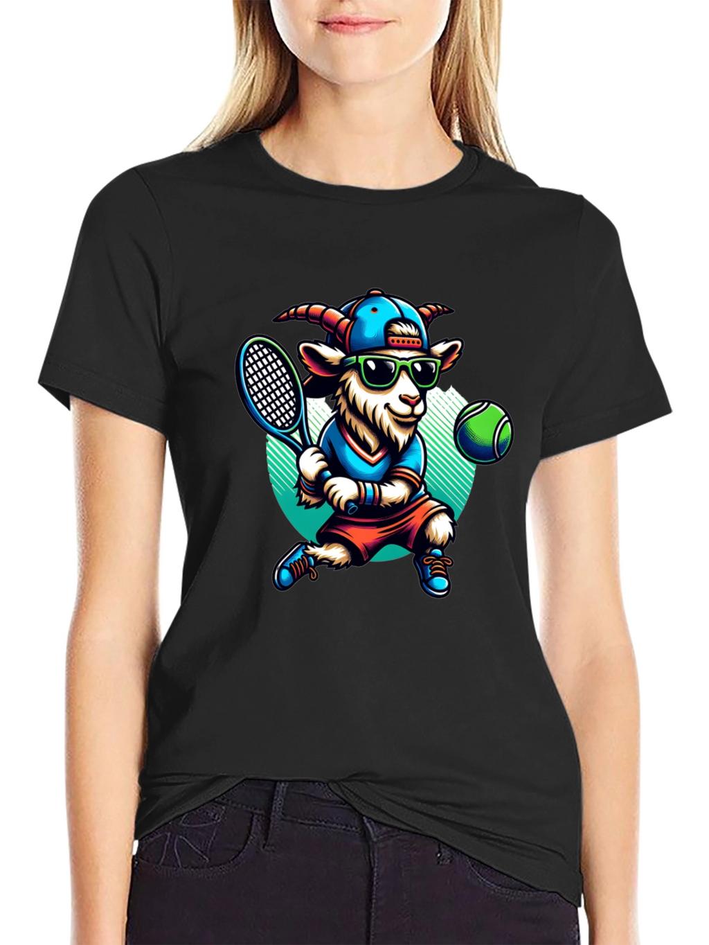 Goat Tennis Player Graphic Tee