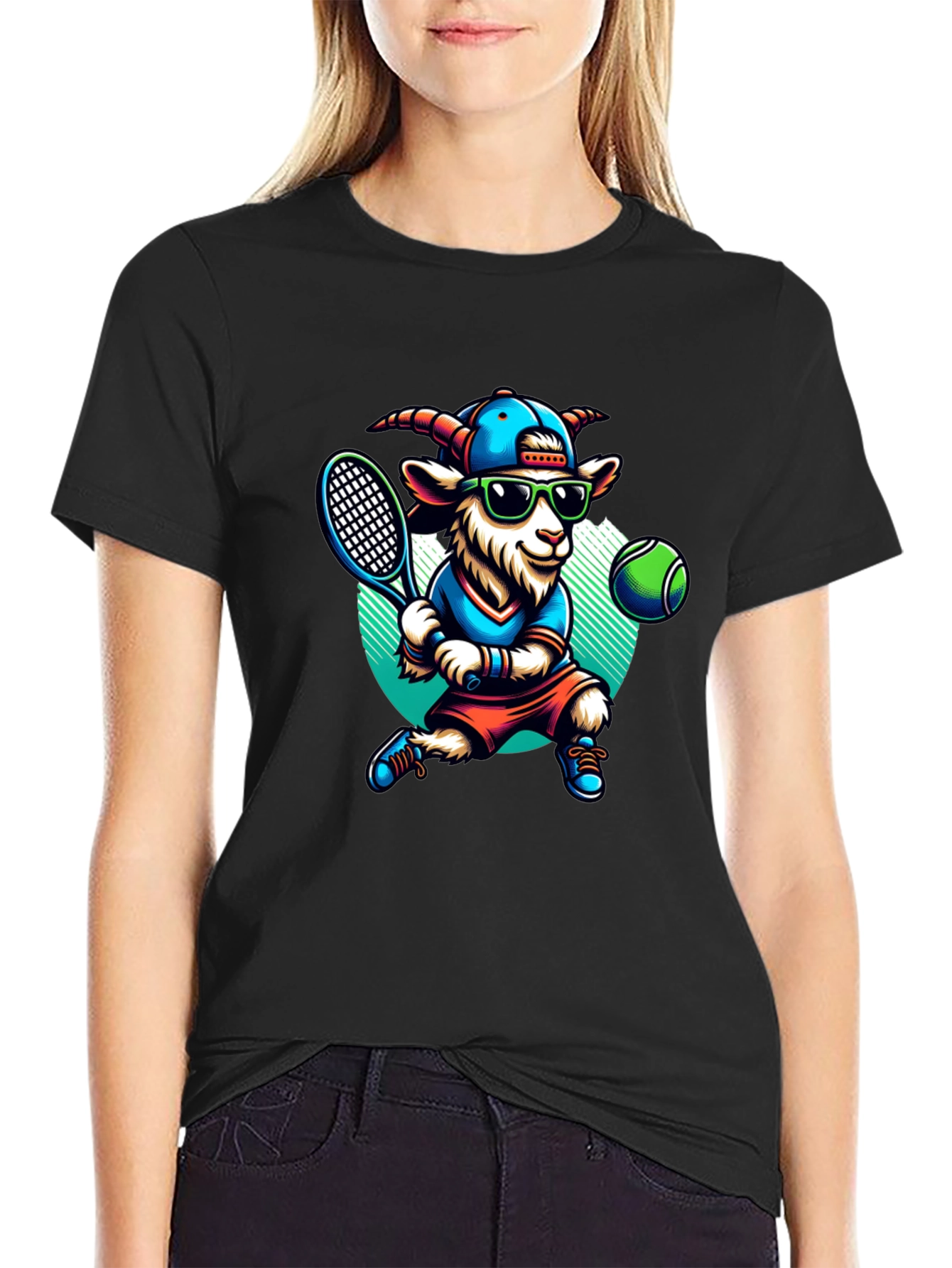 Goat Tennis Player Graphic Tee