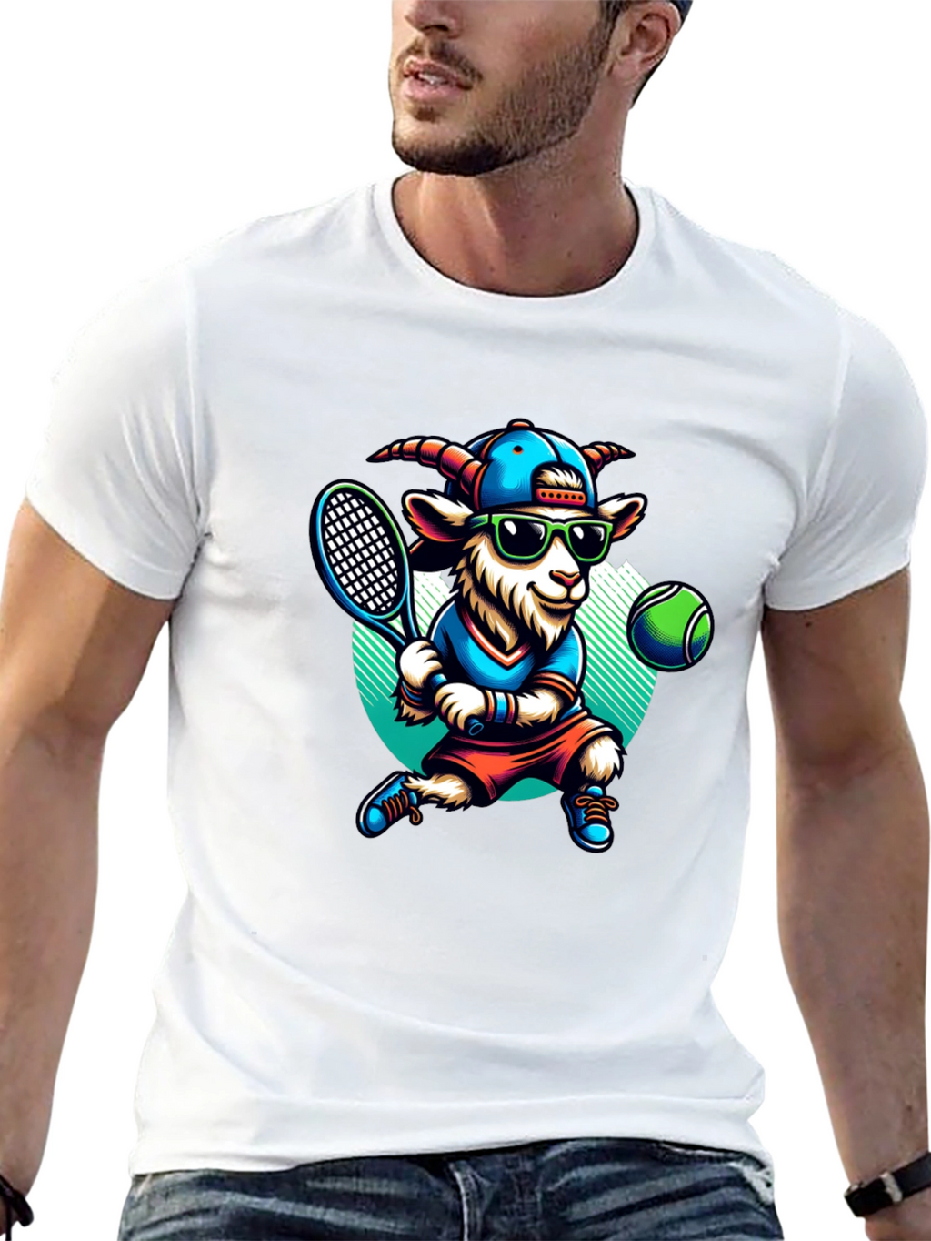 Goat Tennis Player Graphic Tee