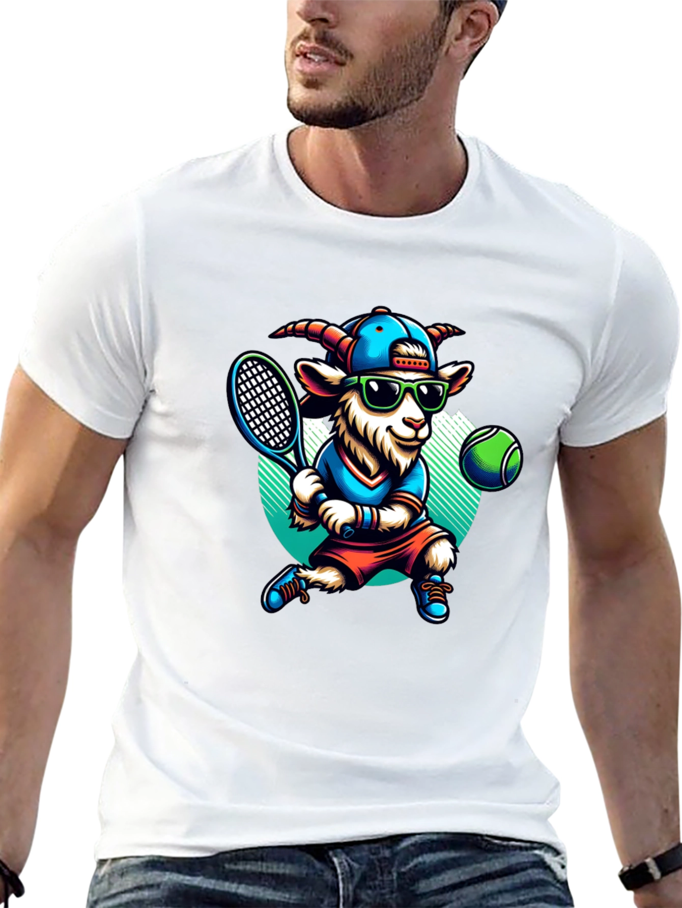 Goat Tennis Player Graphic Tee
