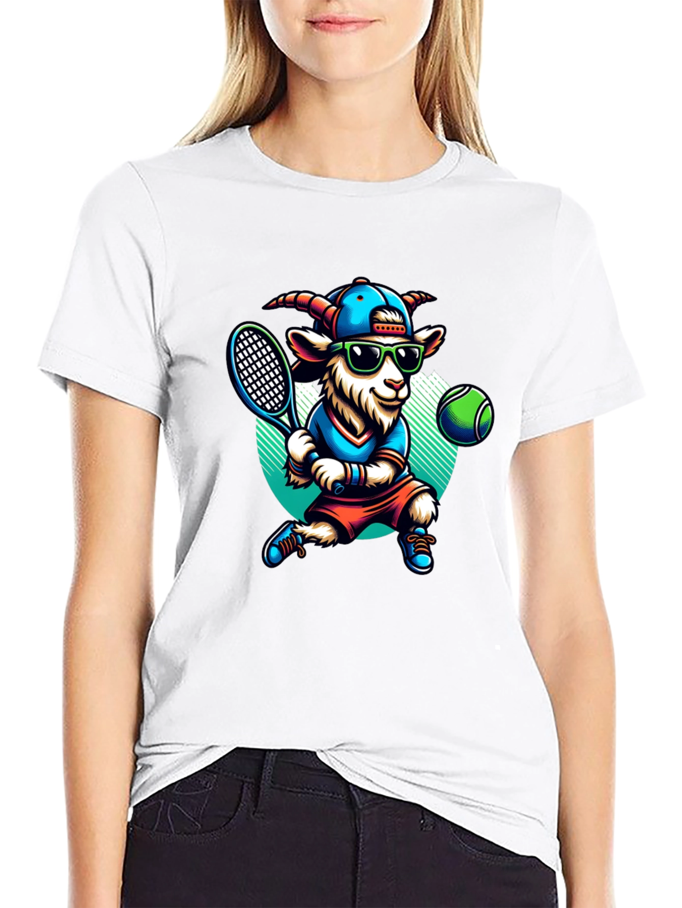 Goat Tennis Player Graphic Tee