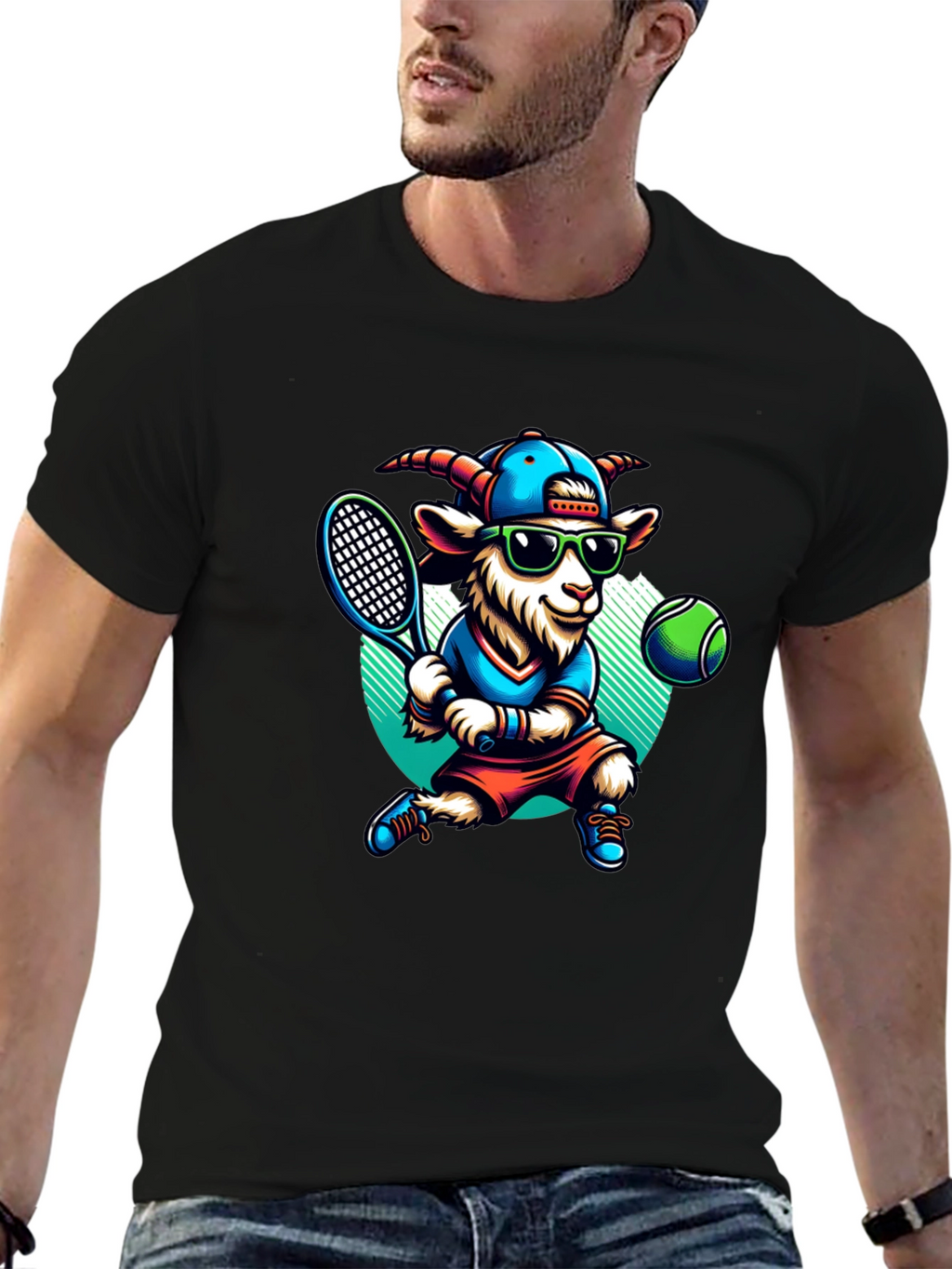 Goat Tennis Player Graphic Tee