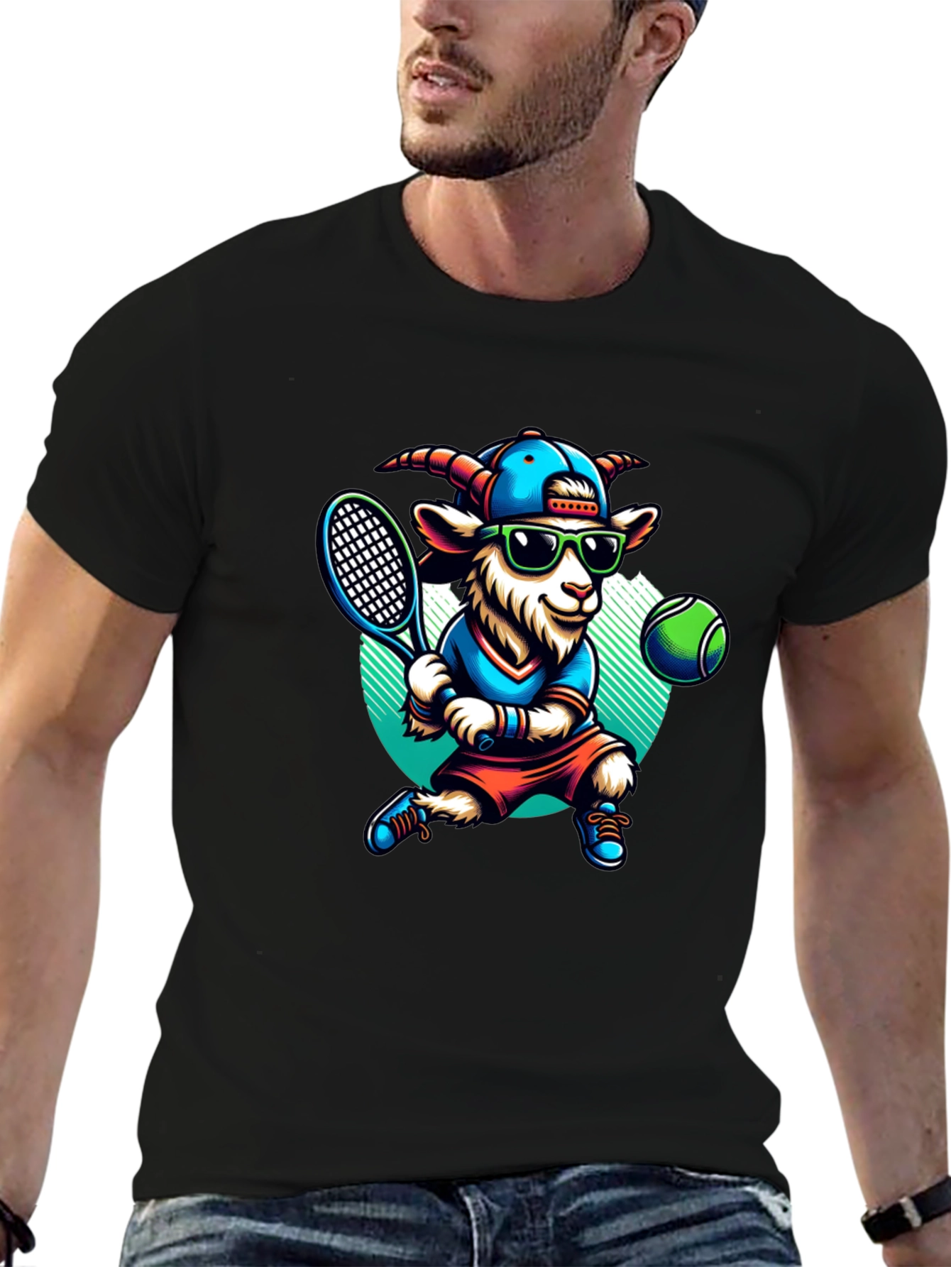 Goat Tennis Player Graphic Tee