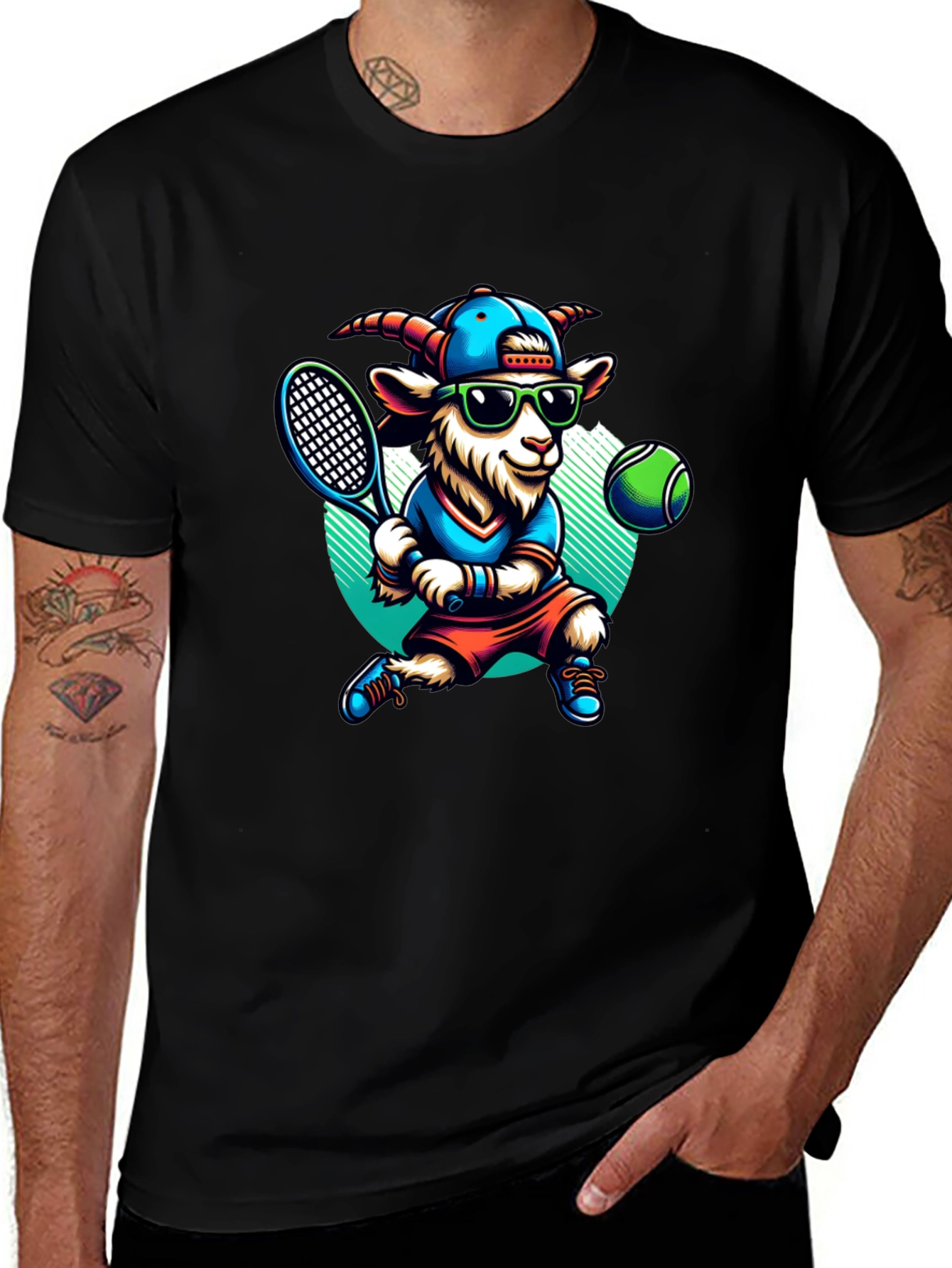 Goat Tennis Player Graphic Tee