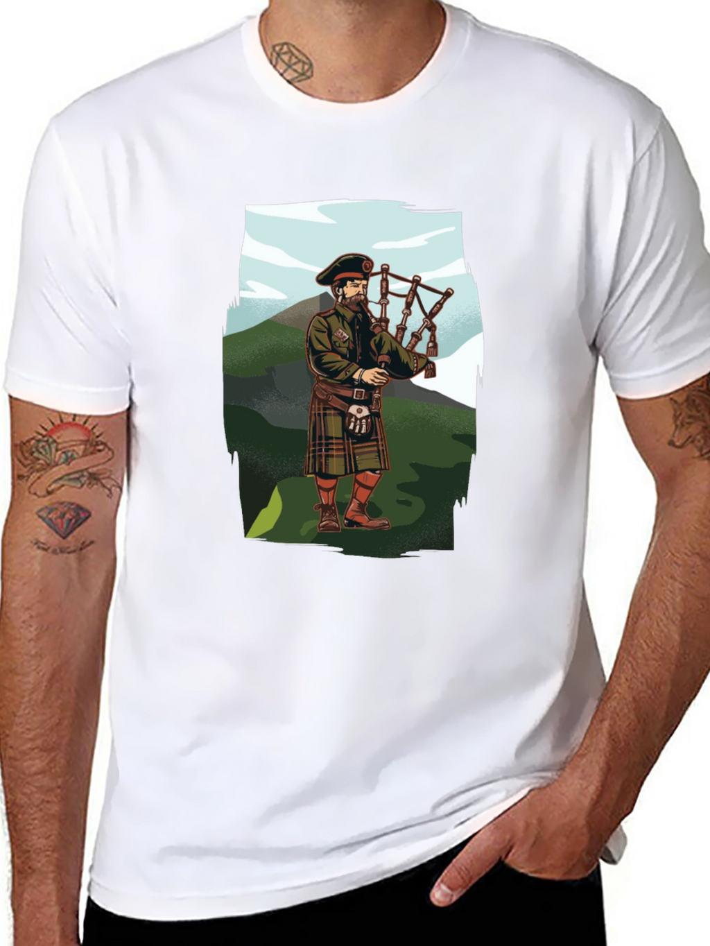 Bagpiper Graphic Tee - Scottish Pride