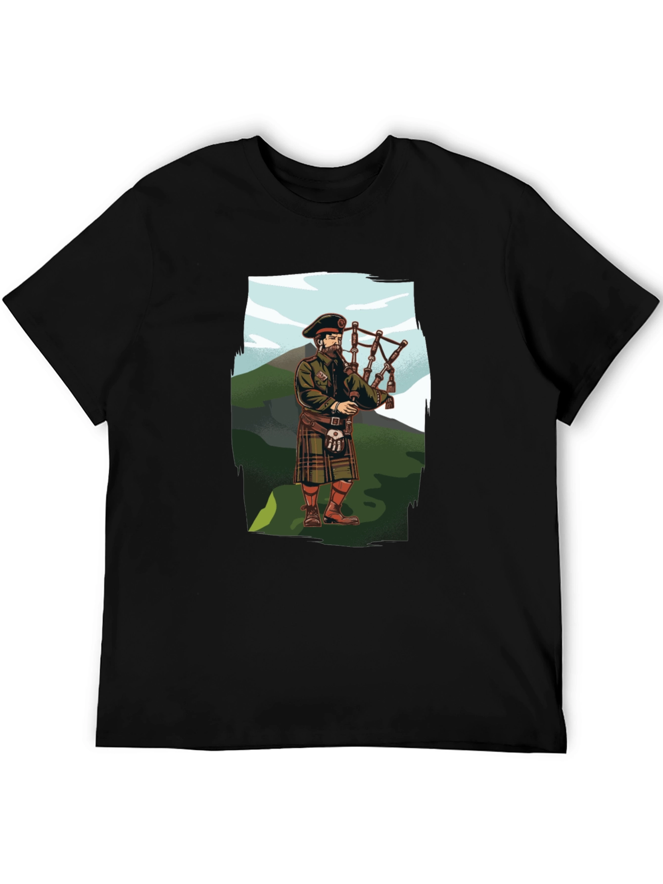 Bagpiper Graphic Tee - Scottish Pride