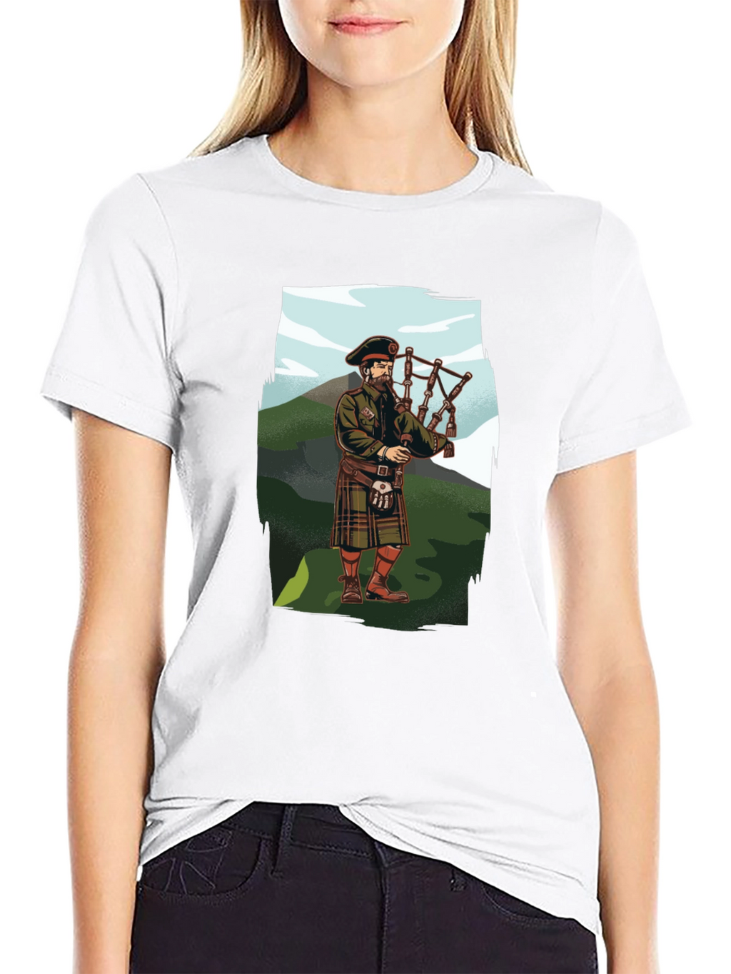Bagpiper Graphic Tee - Scottish Pride