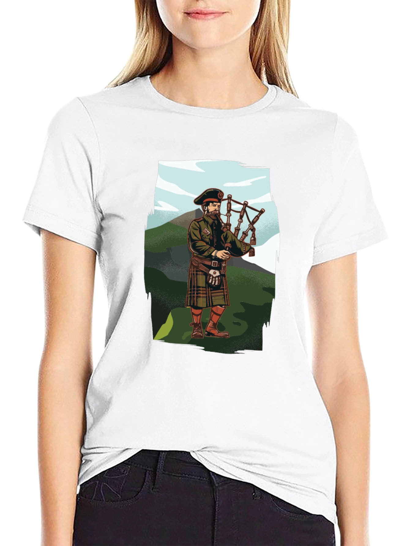 Bagpiper Graphic Tee - Scottish Pride
