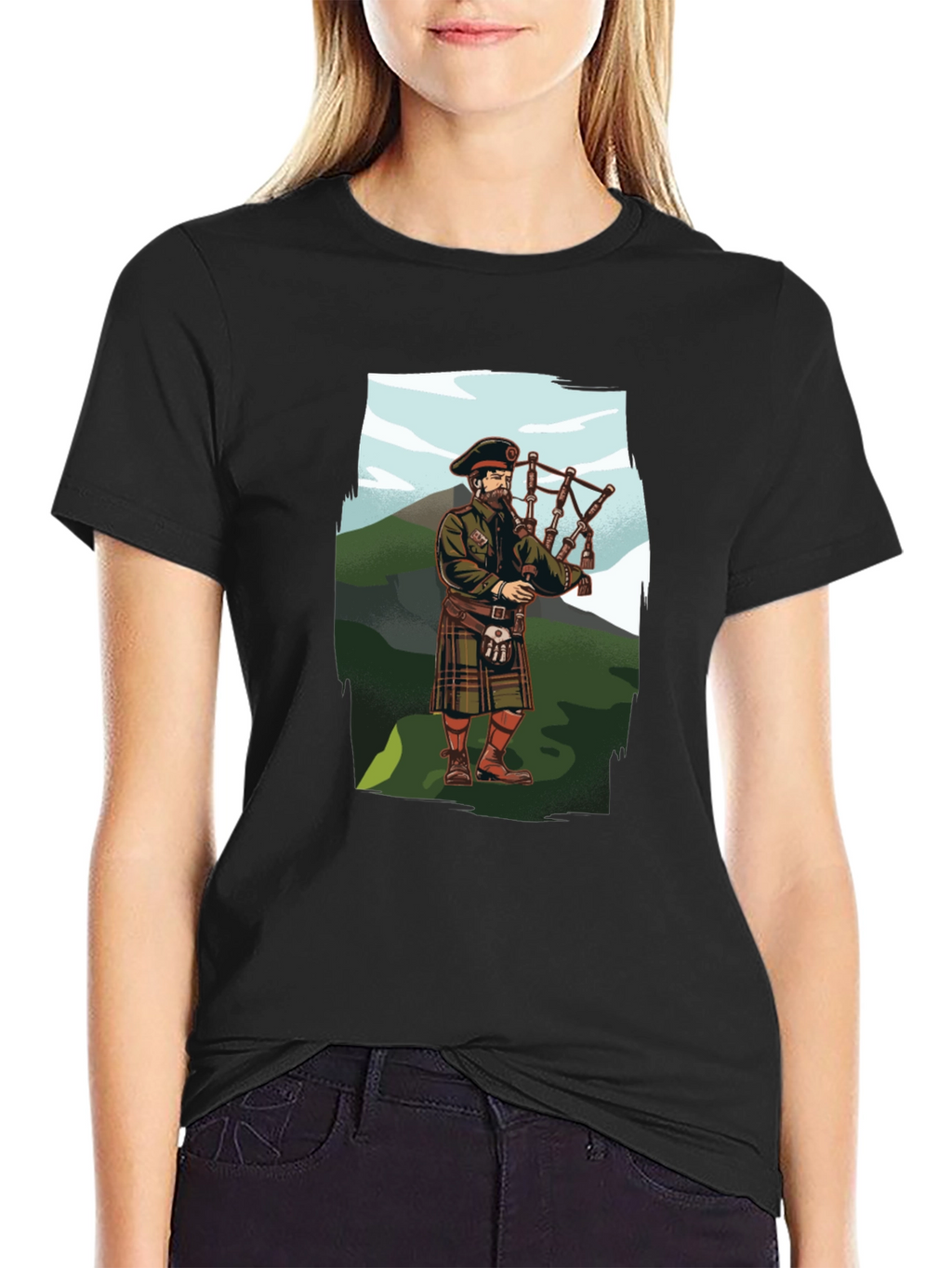 Bagpiper Graphic Tee - Scottish Pride