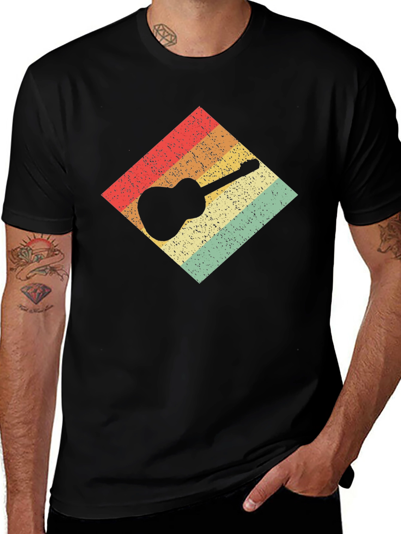 Retro Guitar T-Shirt: Vintage Style Tee