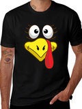 Turkey Face Graphic T-Shirt - Thanksgiving Apparel