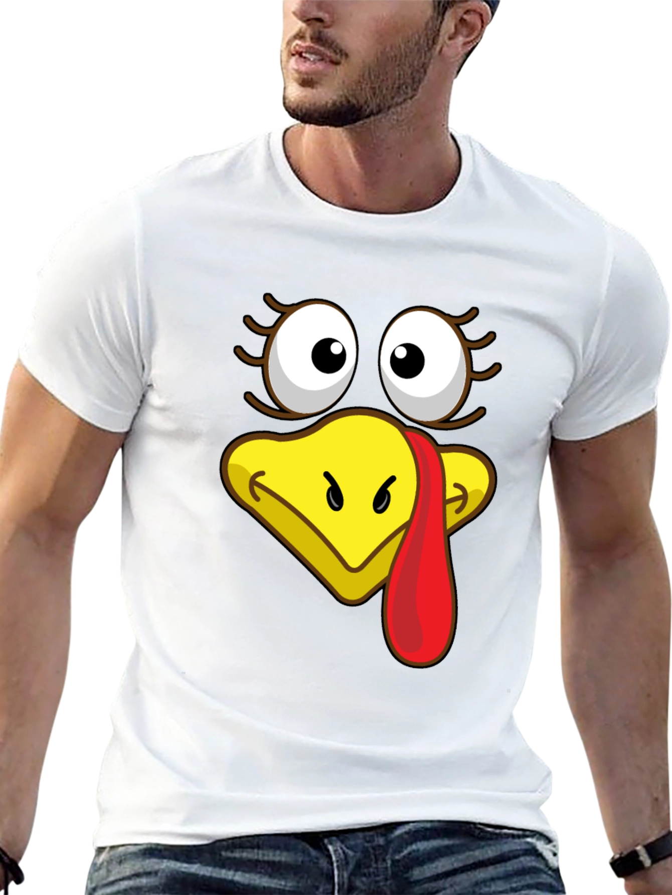 Turkey Face Graphic T-Shirt - Thanksgiving Apparel