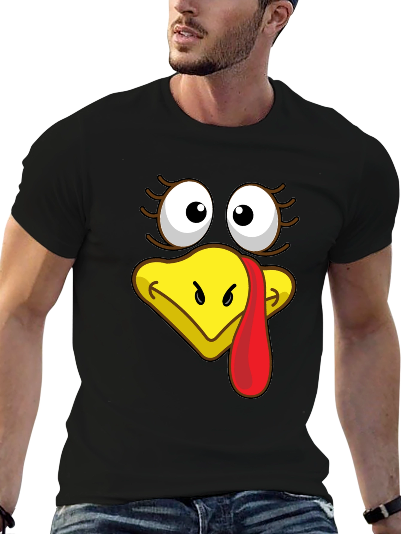 Turkey Face Graphic T-Shirt - Thanksgiving Apparel