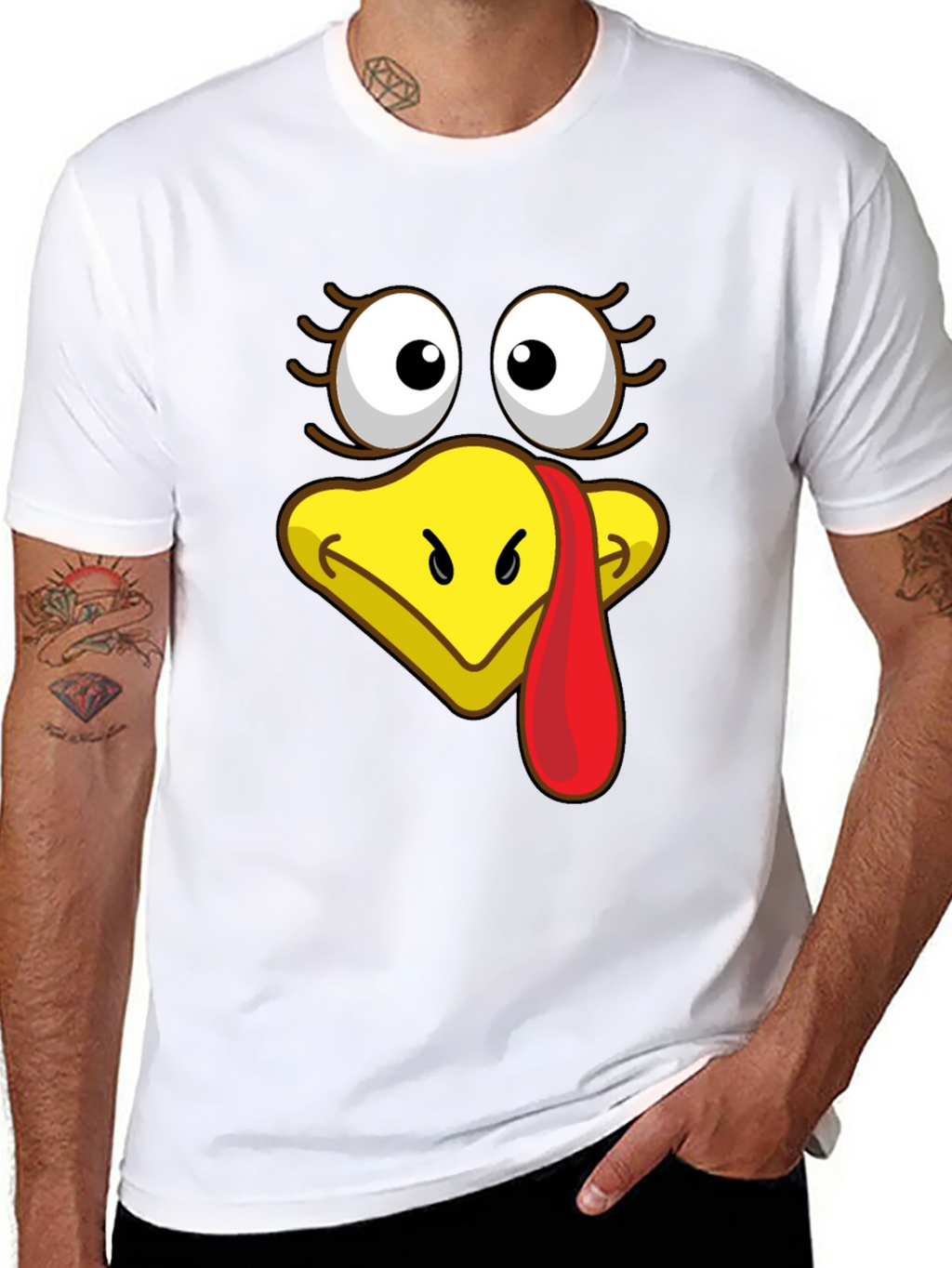 Turkey Face Graphic T-Shirt - Thanksgiving Apparel