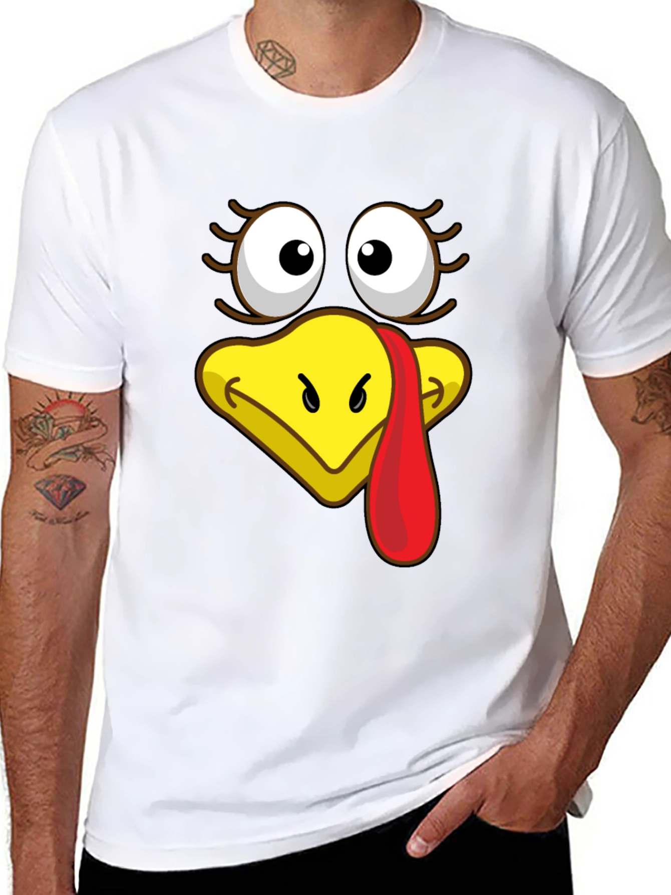 Turkey Face Graphic T-Shirt - Thanksgiving Apparel