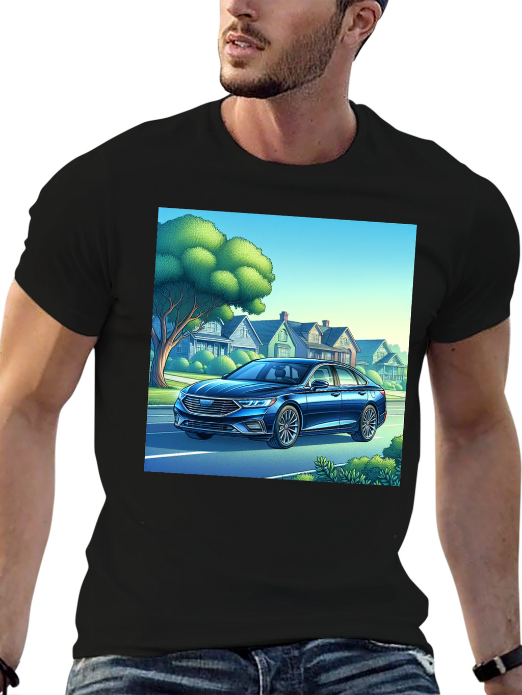 Car Design Black T-Shirt