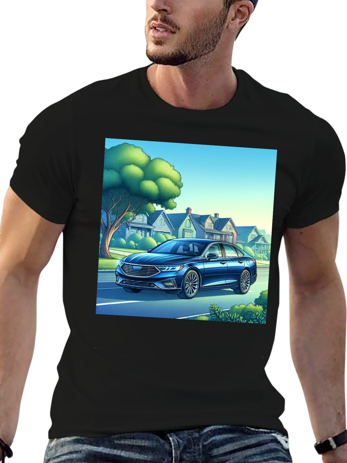 Car Design Black T-Shirt