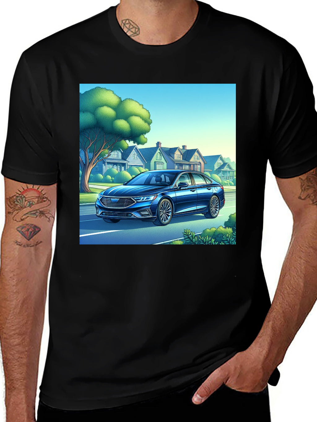 Car Design Black T-Shirt