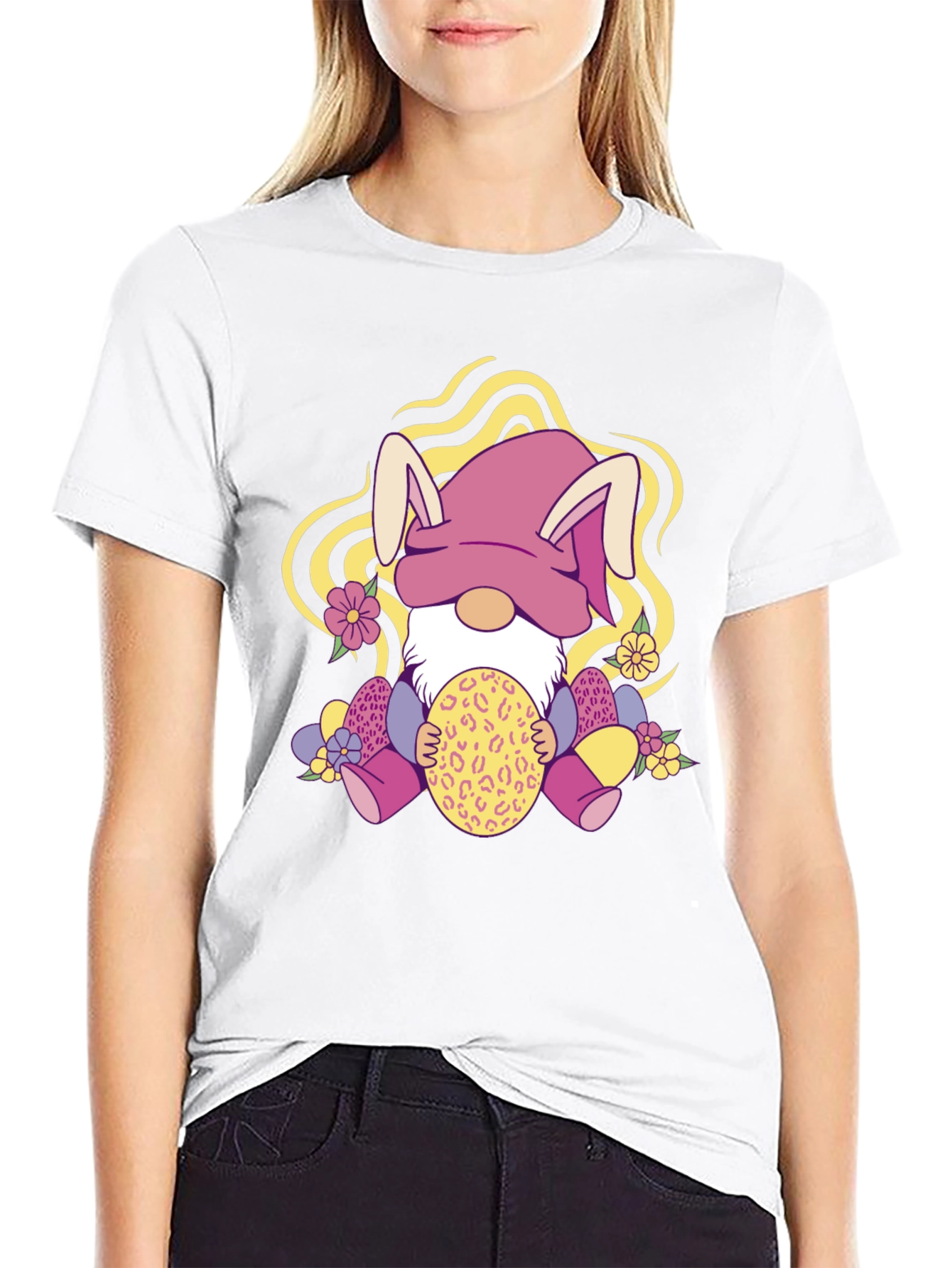 Easter Gnome T-Shirt - Cute Bunny Design