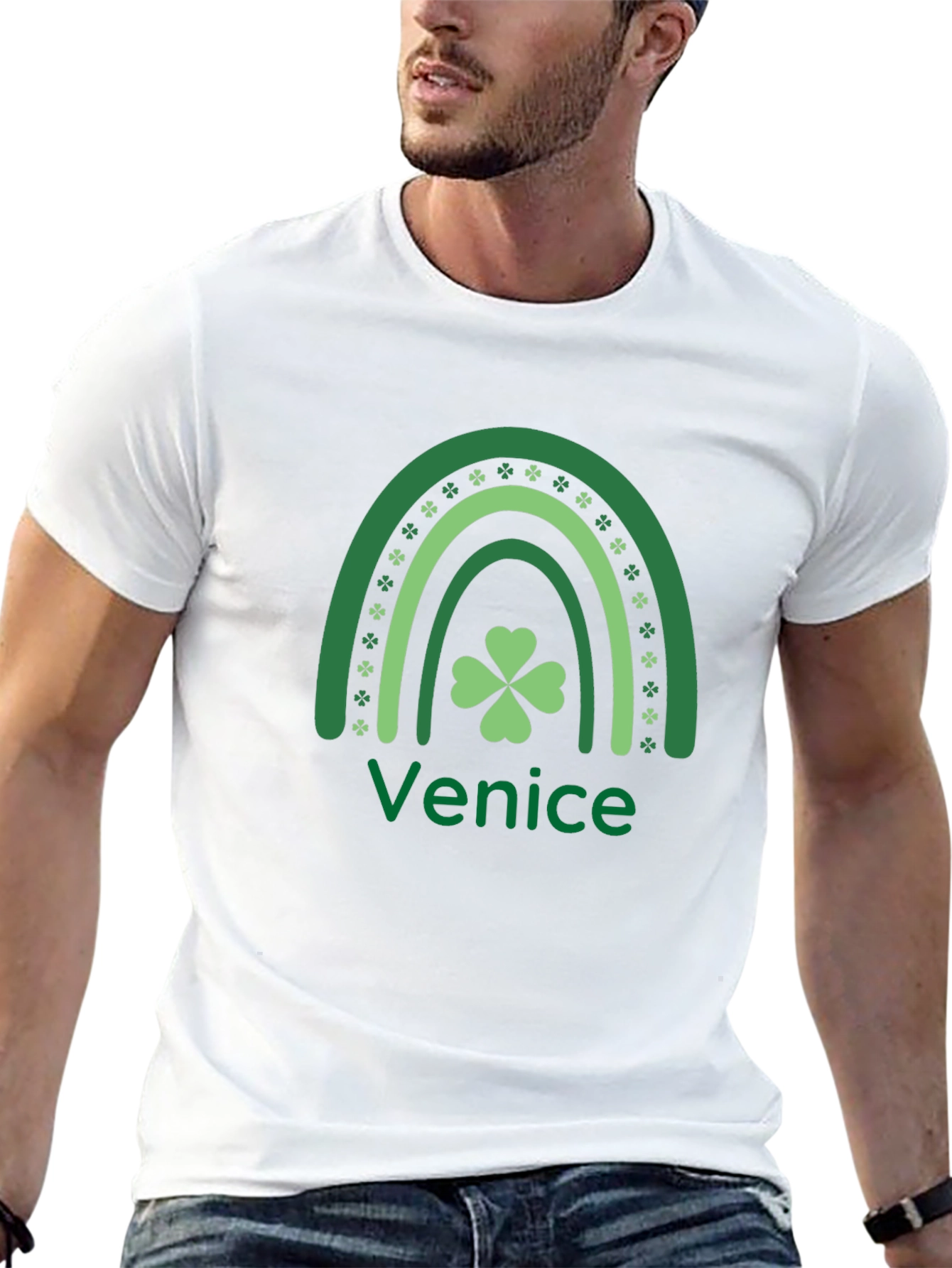 Venice St. Patricks Day Rainbow Clover T-Shirt