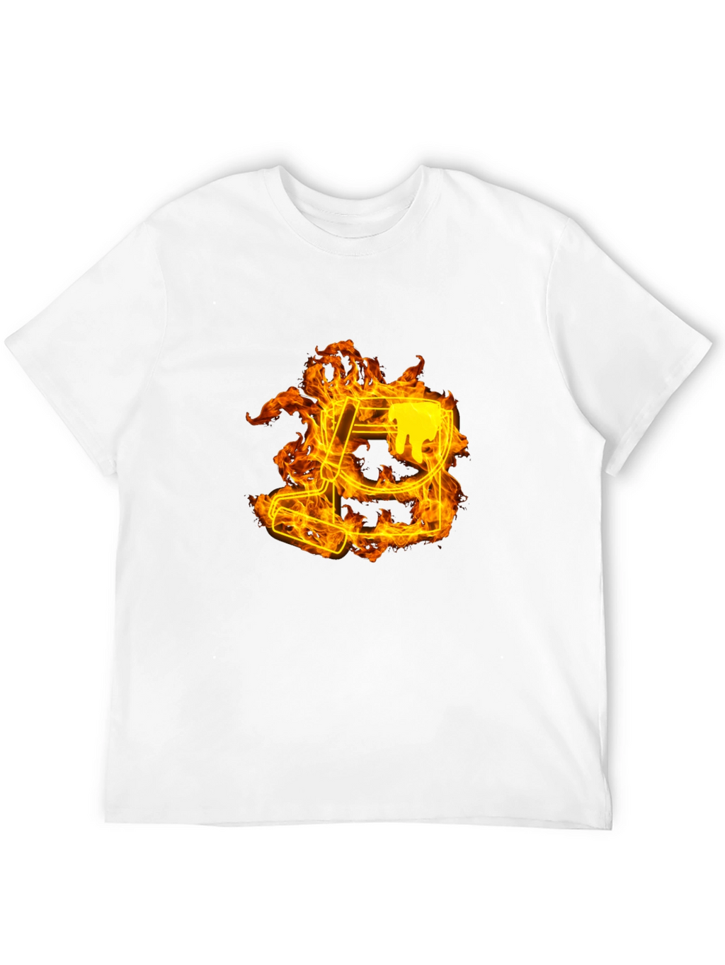 Flaming Paint Bucket Graphic Tee - Cool Artistic Design