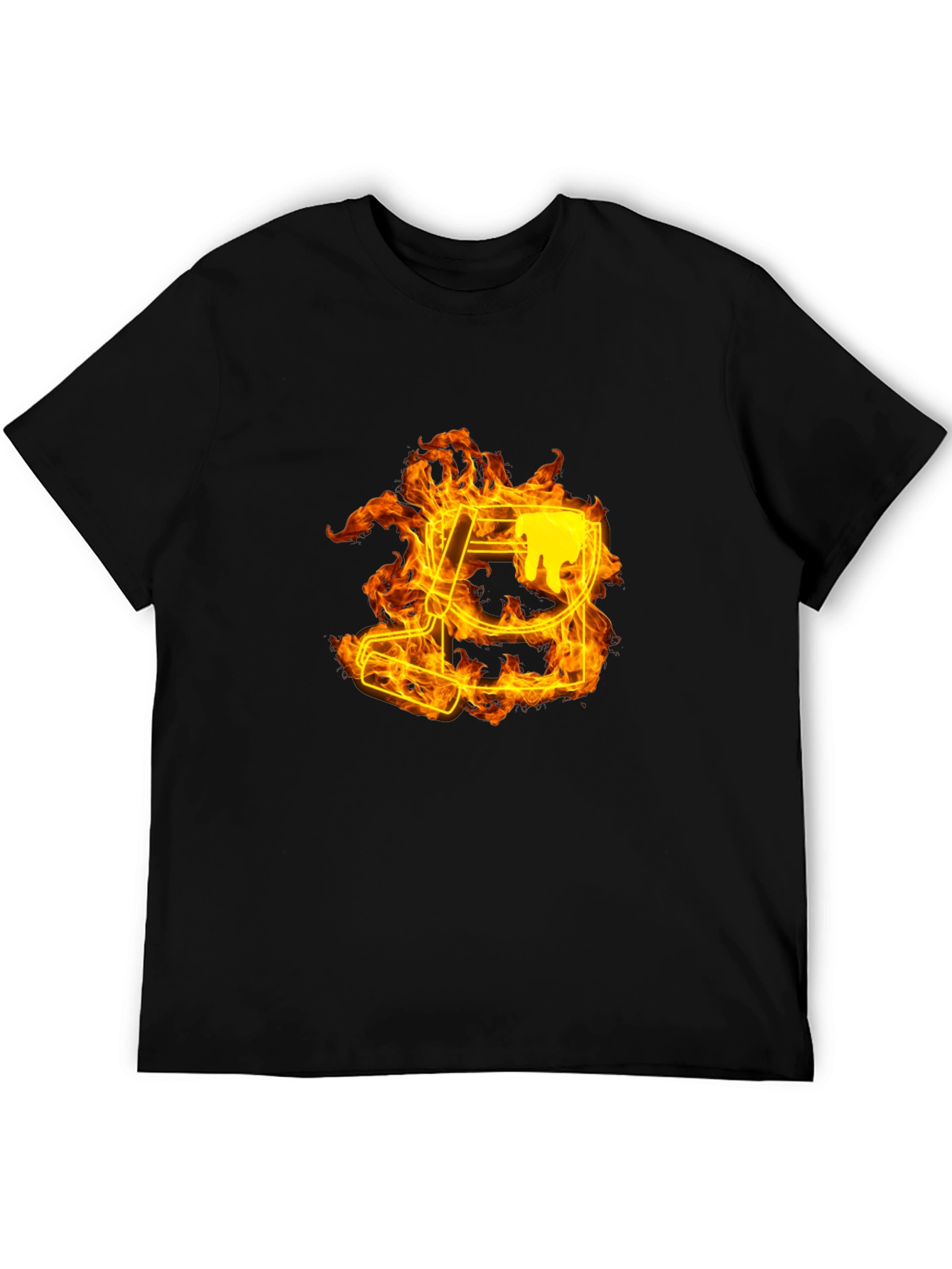 Flaming Paint Bucket Graphic Tee - Cool Artistic Design