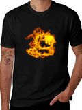 Flaming Paint Bucket Graphic Tee - Cool Artistic Design