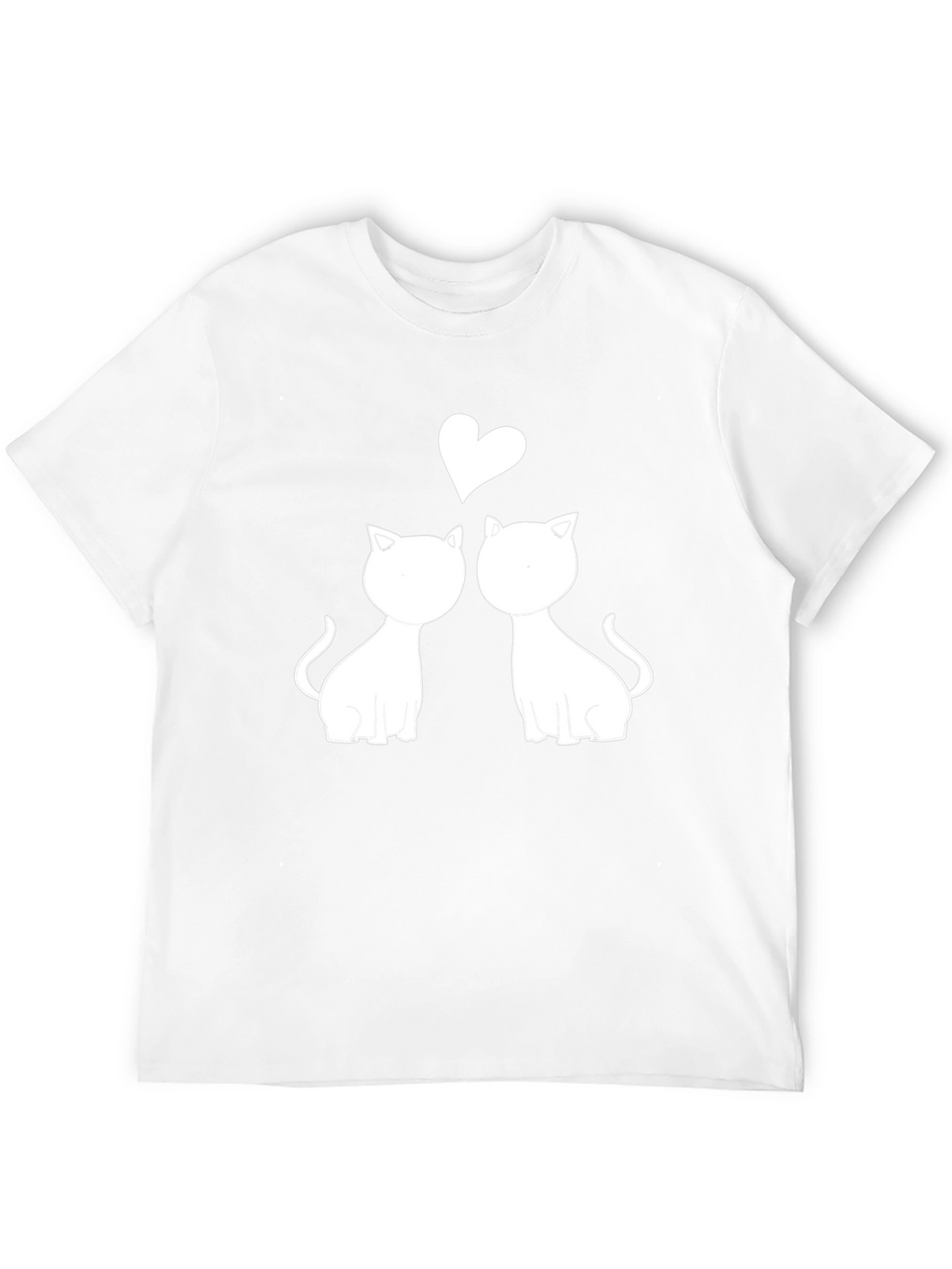 Cute Cats in Love Graphic Tee - Black