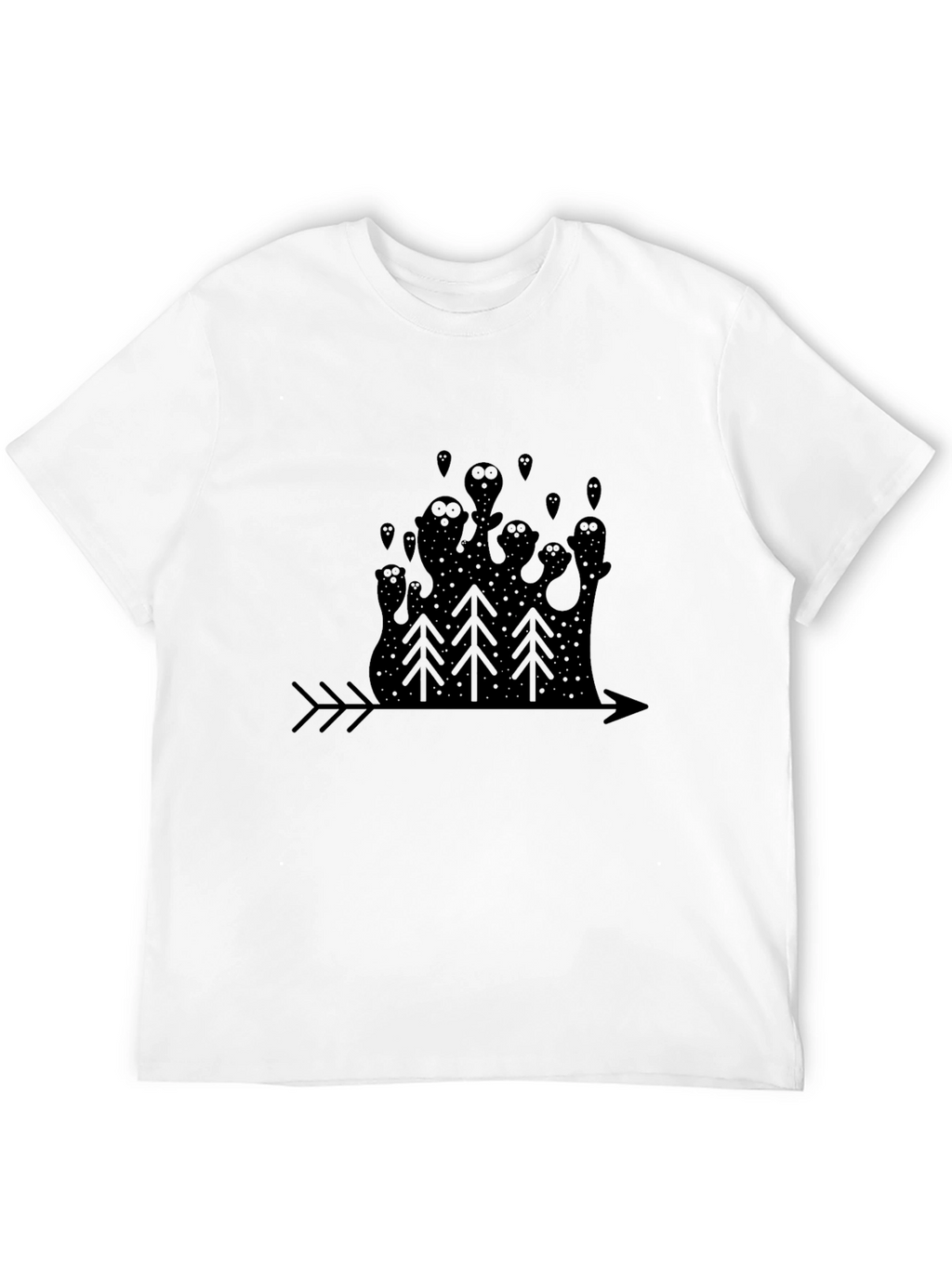 Eerie Forest Black Graphic Tee