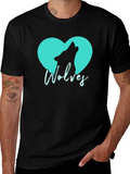 Wolves Heart T-Shirt - Black